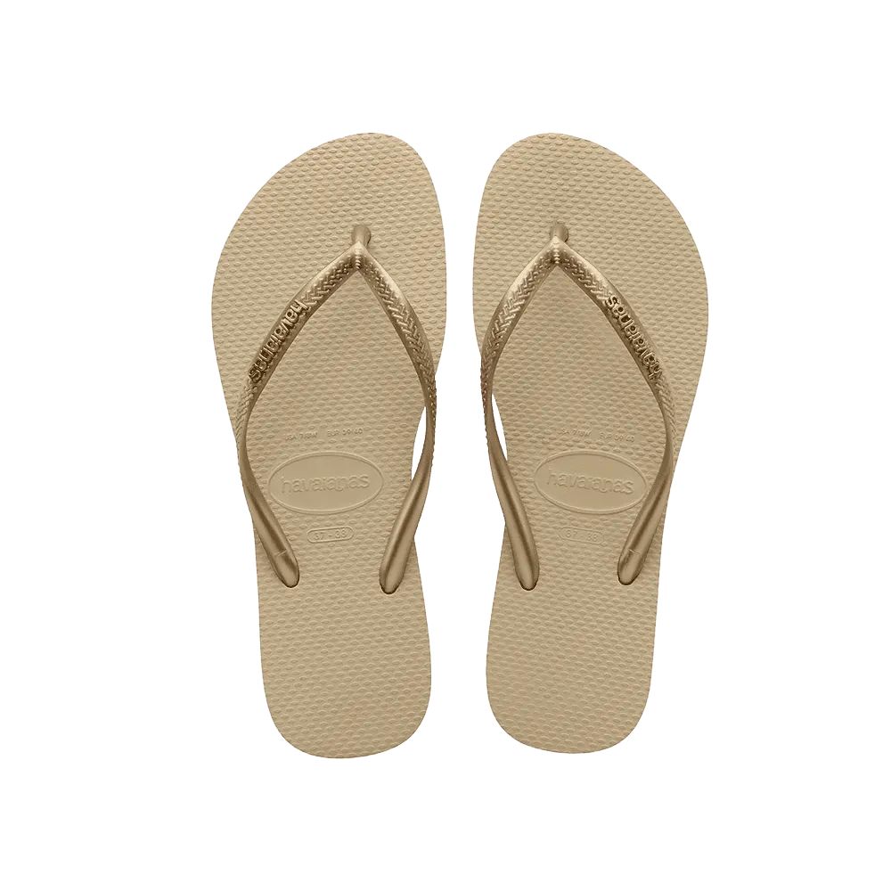 Slim Logo Metallic Flip Flops