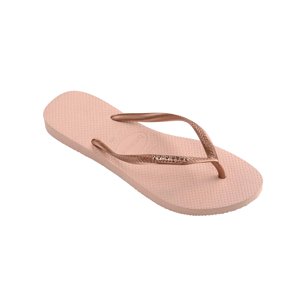 Slim Logo Metallic Flip Flops