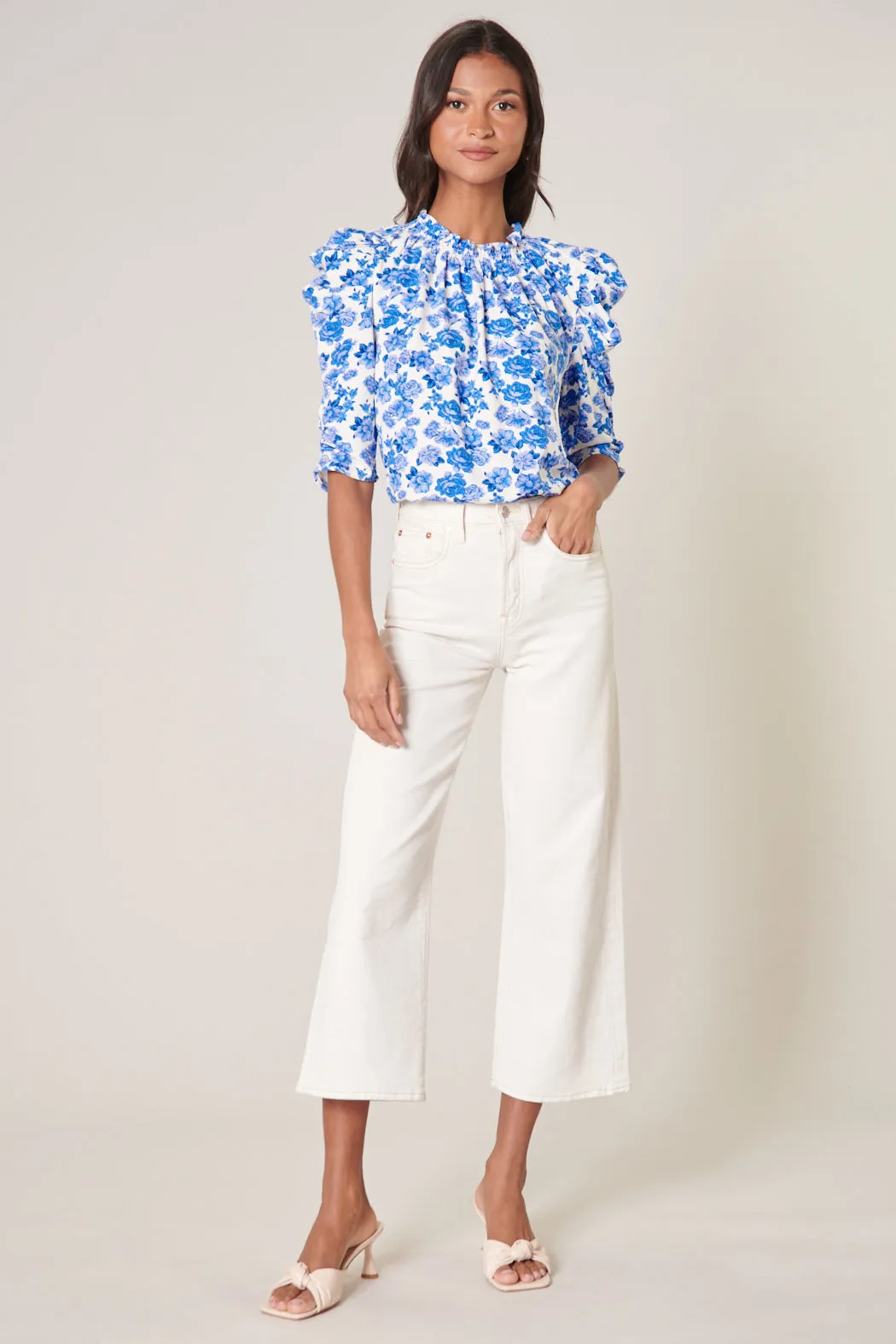 Wilma Floral Drape Sleeve Top