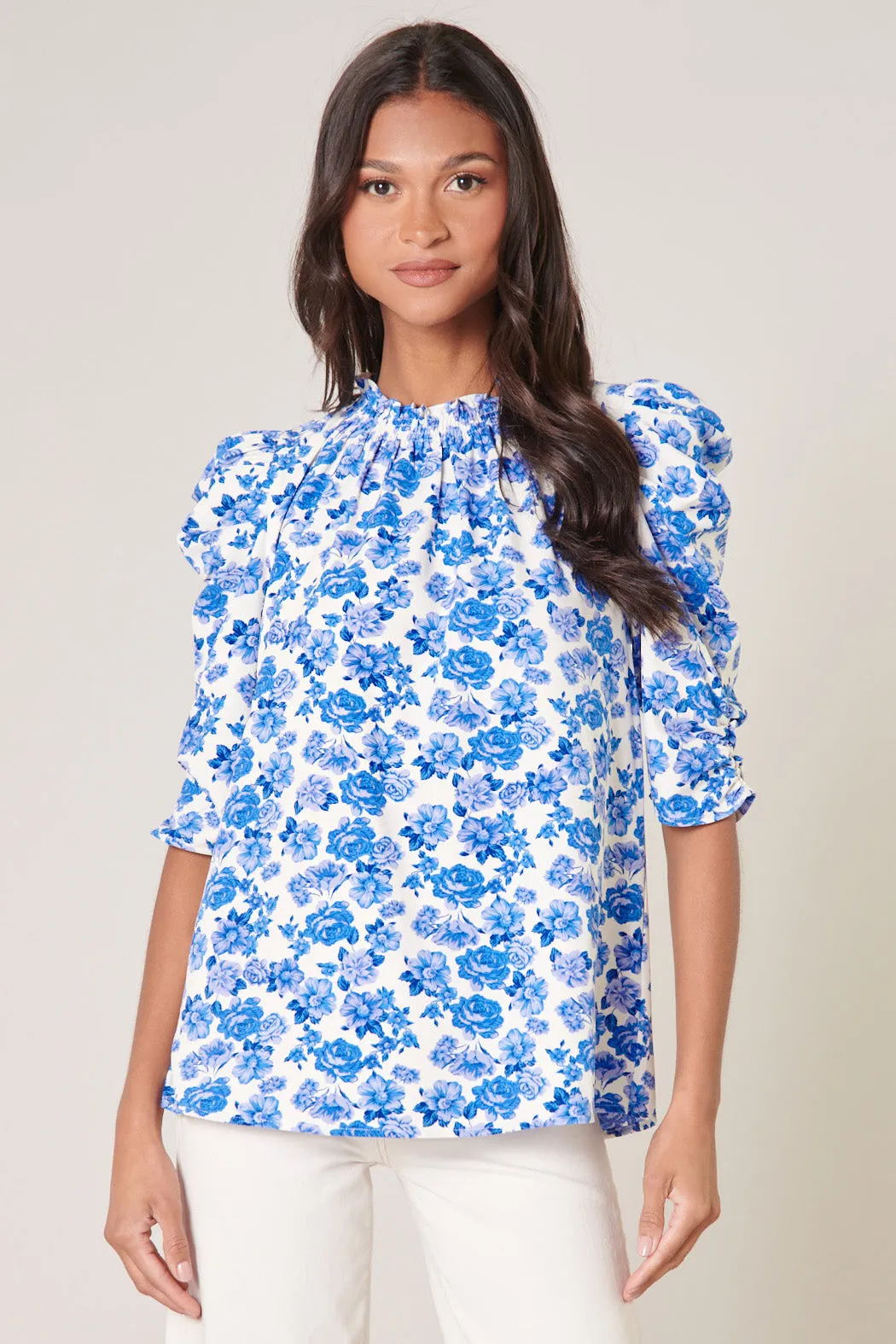 Wilma Floral Drape Sleeve Top