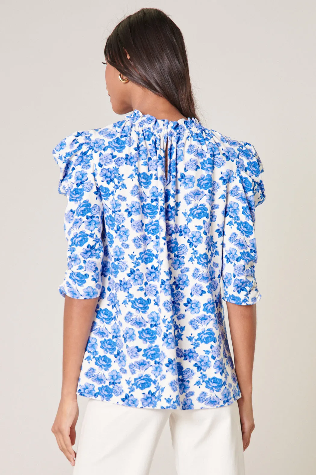 Wilma Floral Drape Sleeve Top
