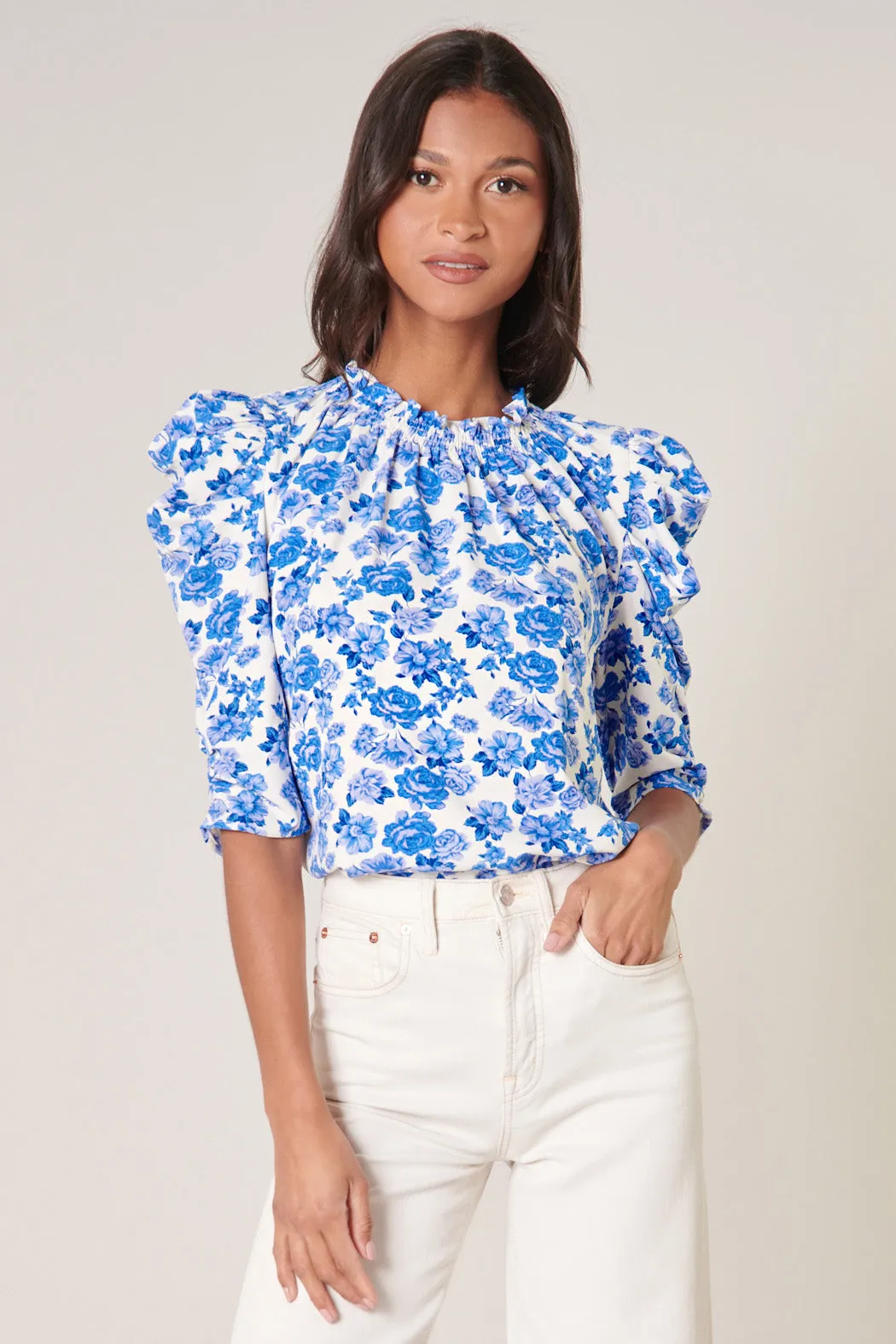 Wilma Floral Drape Sleeve Top