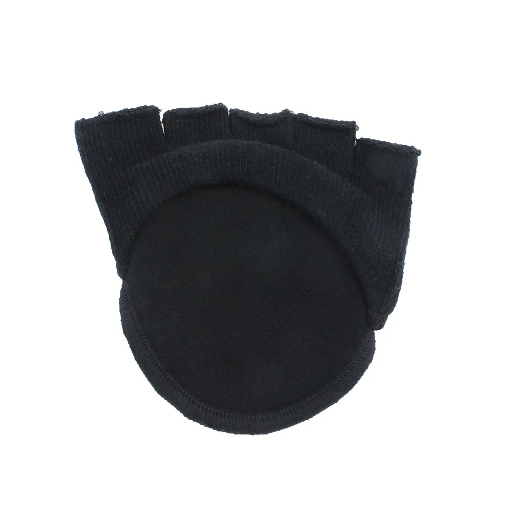 Women Black Five Toe Socks Cotton Heelless Half Dance