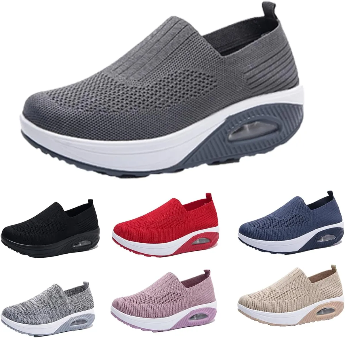 Women Orthopedic Sneakers Walking Shoes,Mesh Breathable Arch Support Slip-on Light Air Cushion Orthopedic Sneakers Diabetic Shoes