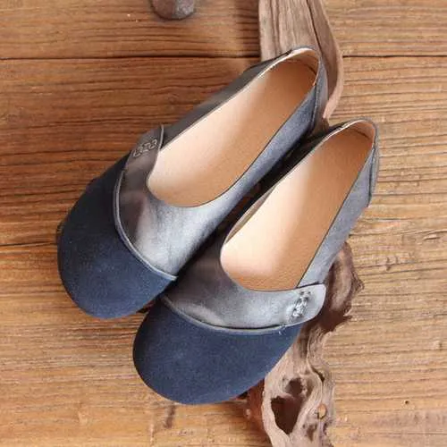Women Suede Low Top Leather Casual Outdoor Soft Slip On Flat Loafers