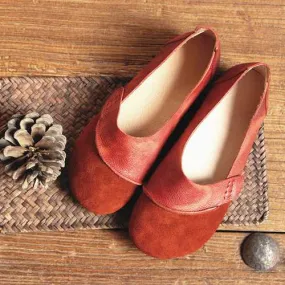 Women Suede Low Top Leather Casual Outdoor Soft Slip On Flat Loafers
