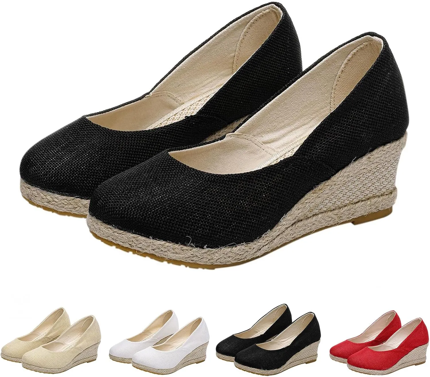 Women's Aurora Sandals Platform Espadrilles Wedge Slip On Pump Comfortable Closed Toe Sandals