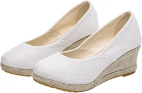 Women's Aurora Sandals Platform Espadrilles Wedge Slip On Pump Comfortable Closed Toe Sandals