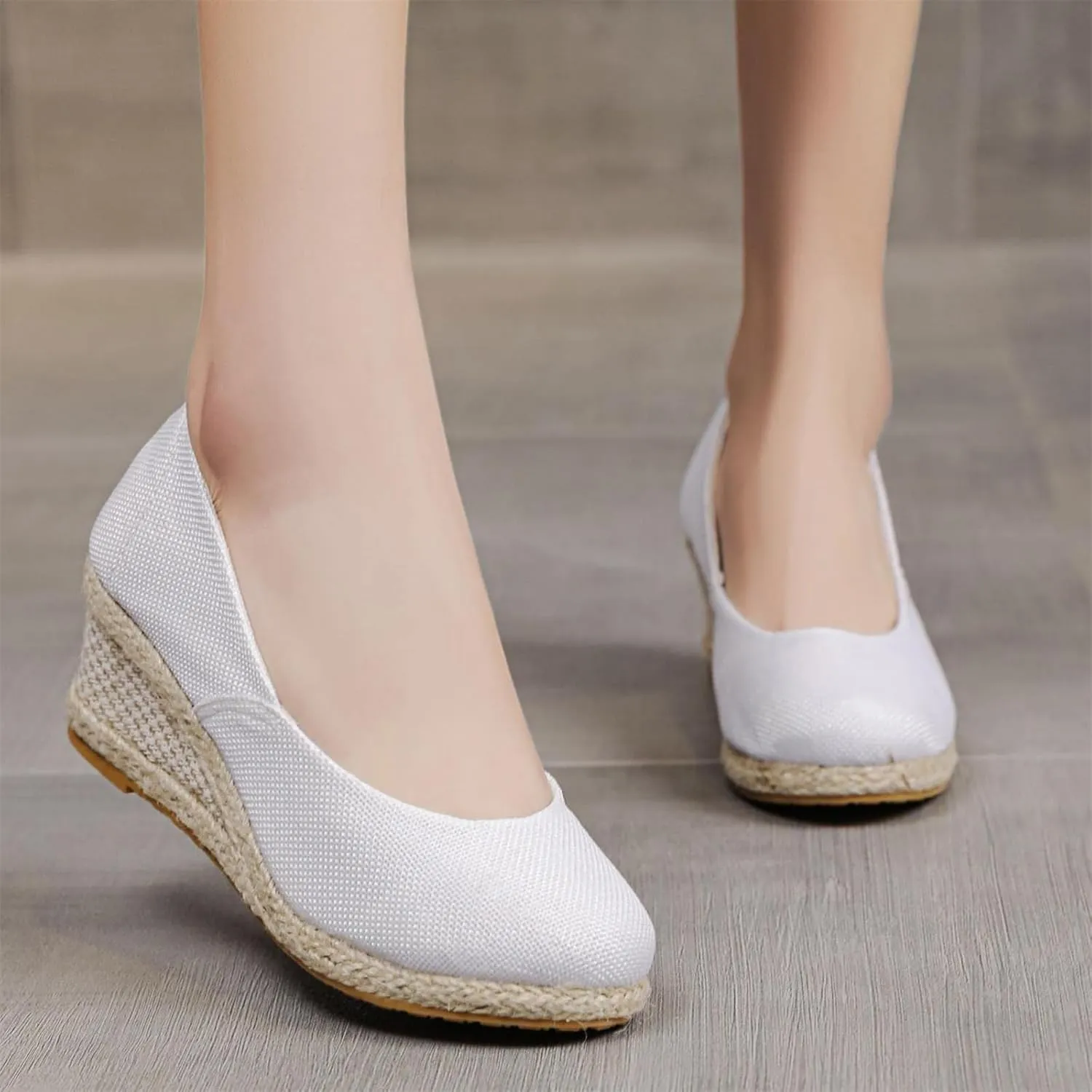 Women's Aurora Sandals Platform Espadrilles Wedge Slip On Pump Comfortable Closed Toe Sandals