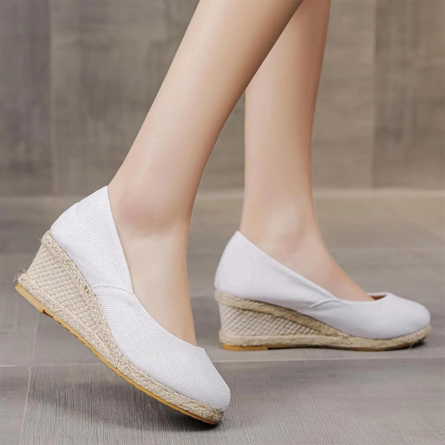 Women's Aurora Sandals Platform Espadrilles Wedge Slip On Pump Comfortable Closed Toe Sandals