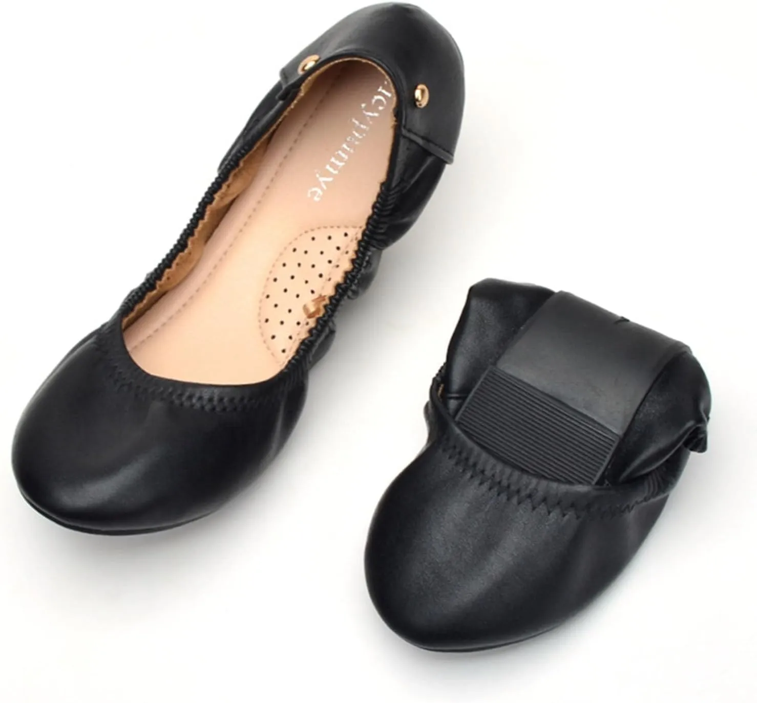 Women's Foldable Flats Shoes 2025 Closed Toe Ballet Flats Round Head Soft Bottom Comfort Easy Slip on Dress Shoes