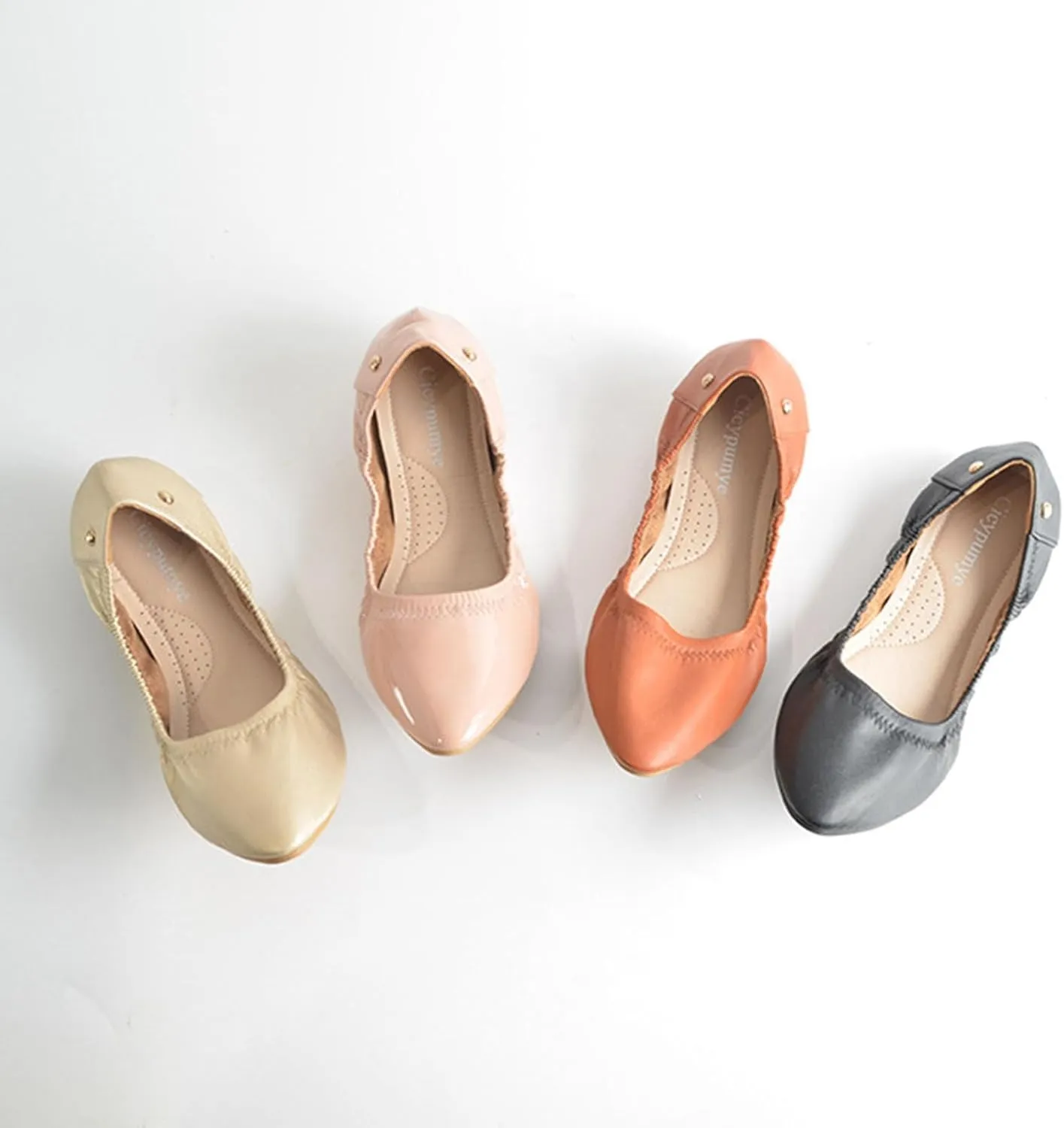 Women's Foldable Flats Shoes 2025 Closed Toe Ballet Flats Round Head Soft Bottom Comfort Easy Slip on Dress Shoes