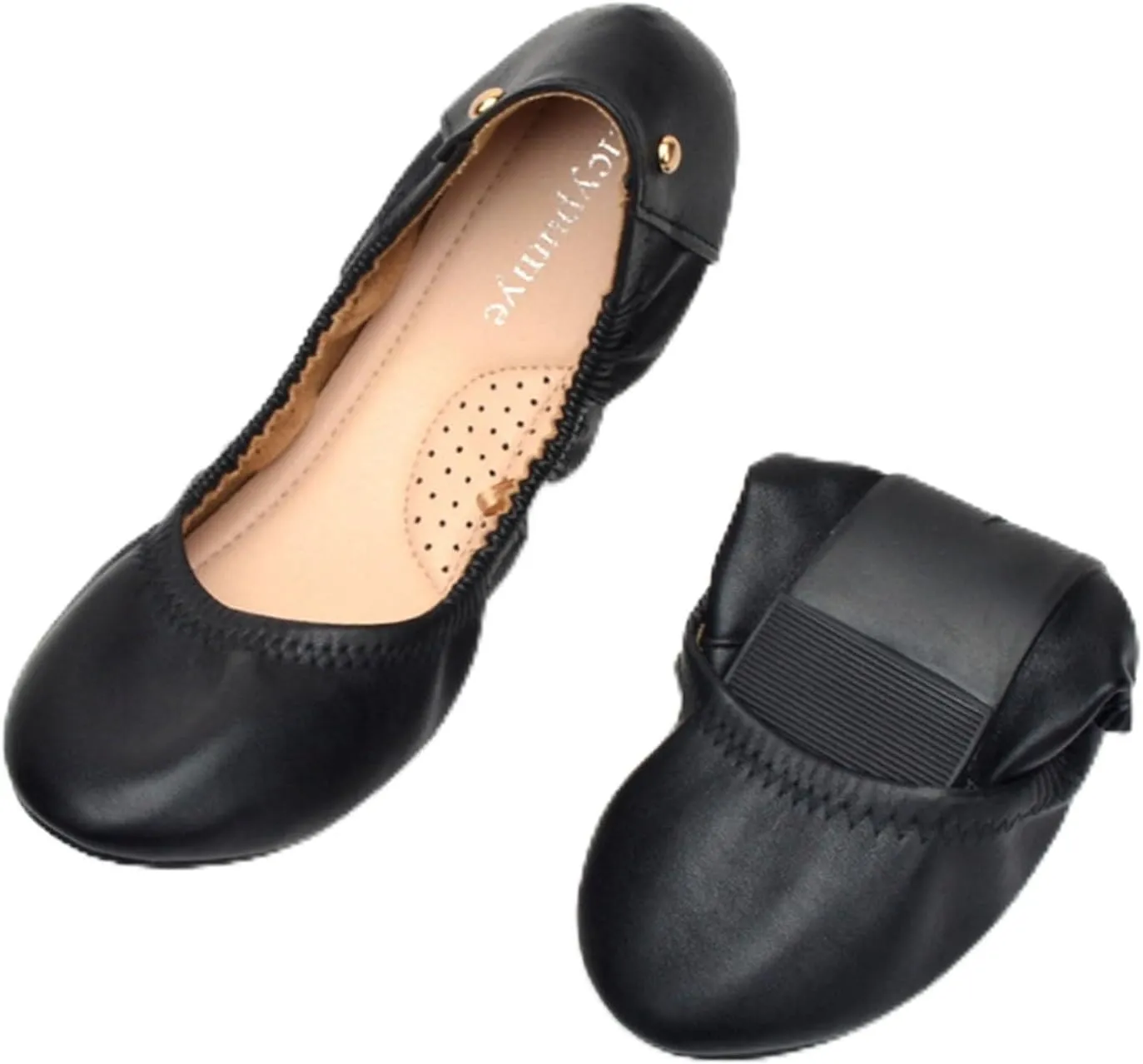 Women's Foldable Flats Shoes 2025 Closed Toe Ballet Flats Round Head Soft Bottom Comfort Easy Slip on Dress Shoes
